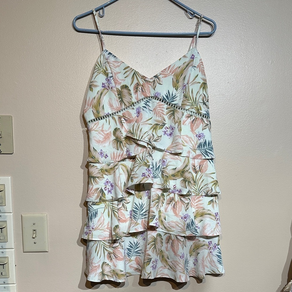 Blue Rain Tropical Floral Mini Dress Francesca’s
